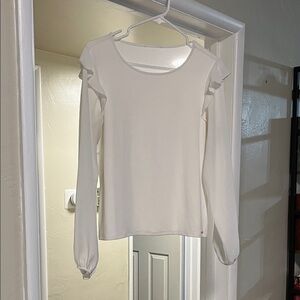 Calvin Klein White Blouse with Ruffle Sleeves